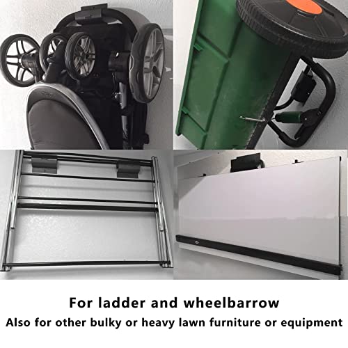 Heavy-Duty Wall Mount Ladder Hooks for Storage - Wheelbarrow Hangers for Garage Wall - 1 Pack - size: 1 P