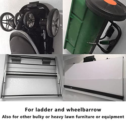 Heavy-Duty Ladder Hanger-Wall Mount Ladder Hook-Garage Wall Wheelbarrow Hangers-4 Pack - size: 4 P