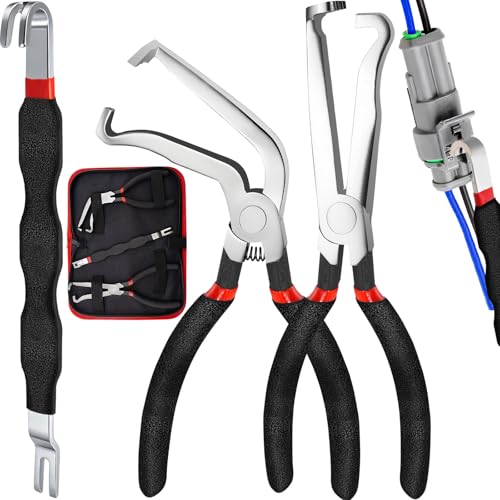 SBGGRL３Pcs Automotive Electrical Connector Pliers and Terminal Pin Removal Tool Set,37960/37980/13120 Electric Wire Plug Disconnect for Car Push Tab Style Plugs Separator - size: 3Pcs Connector Disconnect Pliers Kit
