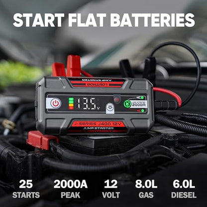 LOKITHOR J400 2000A Jump Starter 12V Car Battery Booster Pack and J-Series Bag EVA Protection Case for J400/J401/J401X/J402 Lokithor Jump Starter