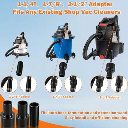 Universal Fit All Shop Vac Extractor Attachment Kit Wet/Dry Vacuums with 2-1/2", 1-7/8", 1-1/4" Adapters for Carpet Cleaning, Upholstery & Auto Detailing (Small) - size: Small