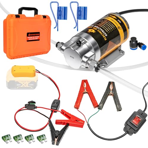 100W Electric Oil Change Extractor Pump, 1-4L/min Oil Transfer Pump for Engine/Transmission/Gear Oil Change, Compatible with DeWalt 20V Battery(Oil Pump-A+Yellow Adapter) - color: Oil Pump-A+Yellow Adapter