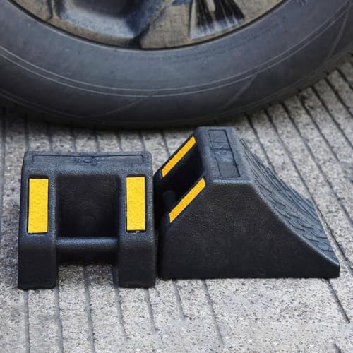 Heavy Duty Rubber Wheel Chocks 8 Packs, Premium Wheel Stopper for Car, Travel Trailers, RV, Truck, and ATV (4 Inch - 8Pack) - size: 4 Inch - 8Pack