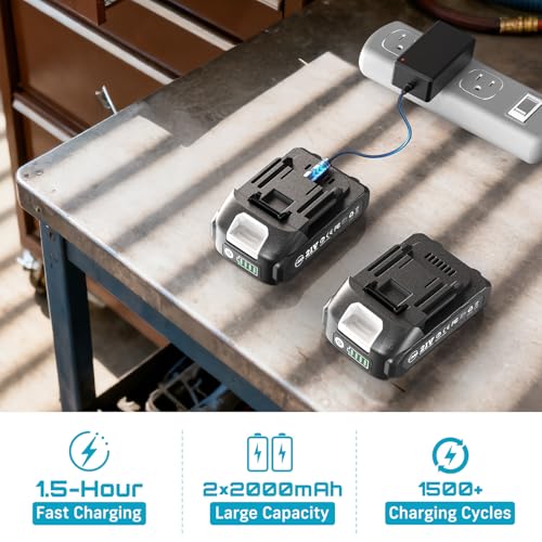 Cordless Electric Ratchet Wrench 3/8", 6" Extended Neck, 3-Speed Adjustable, 74 Ft-lbs Max Torque, 21V Power Brushless Ratchet with 2×2.0Ah Batteries & Fast Charger, 8 Sockets, 1/4"& 1/2" Adapter - size: Extended 6 Inch