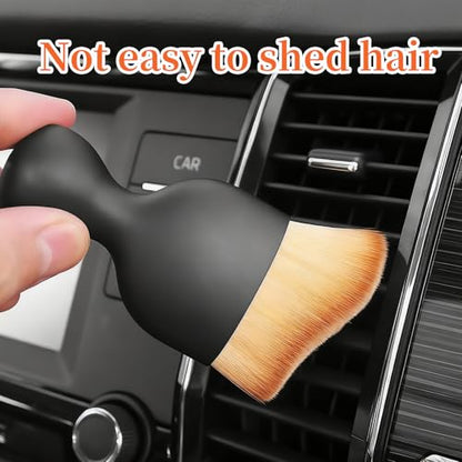 4PCS Microfiber Cleaning Brush Set, Ultra Soft Detailing Brushes for Car Interior Dashboard Vents, Home Electronics, Keyboards, Cameras, Furniture - Scratch-Free Dusting Tools with Dense Bristles