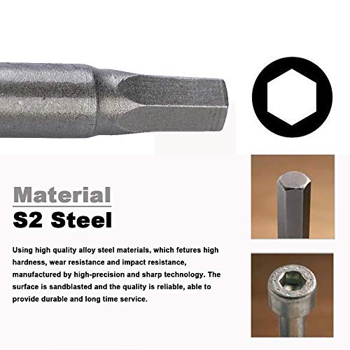 VESTTIO Hex Allen Wrench Long Screwdriver Bit Set H6 6mm Metric Drill Bit 10PCS 1/4 Inch Hex Shank 3 Inch/75 mm Length S2 Steel with Magnetic for Power Screwdriver Drill Impact Driver Repair Toolkit - size: 10 HEX / 3 inch