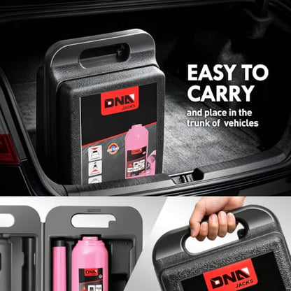 DNA Motoring 6 Tons / 12000 lbs Lifting Automotive Welded Hydraulic Bottle Jack for Car SUV Pickup Truck, Auto Repair, with Manual Handle & Carrying Storage Case, Pink - color: Pink, style: 6 ton