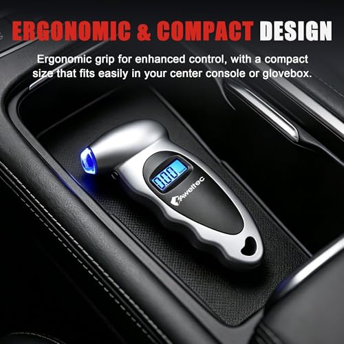 Digital Tire Pressure Gauge,Accurate Cars Air Gauge 150 PSI,Silver | 0-150PSI Calibrated,Accurate in 0.1 Increments,4 Measurement Units,Backlight LCD&Nozzle Light,for Everyday Vehicles - color: Silver(1PK), size: 1 Pack