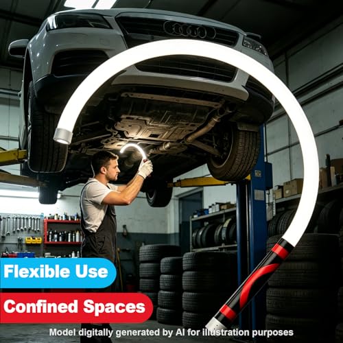 Flexible LED Flashlight Stick, Rechargeable High Lumen Mechanic Inspection Light, 3 Lighting Modes, Automotive Repair Tool for Tight Spaces & Detail Work