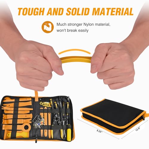 GOOACC 238Pcs Trim Removal Tool, Auto Push Pin Bumper Retainer Clip Set Fastener Terminal Remover Tool Adhesive Cable Clips Kit Car Panel Radio Removal Auto Clip Pliers, Yellow - color: 120Pcs Clips + 118 Remover Yellow