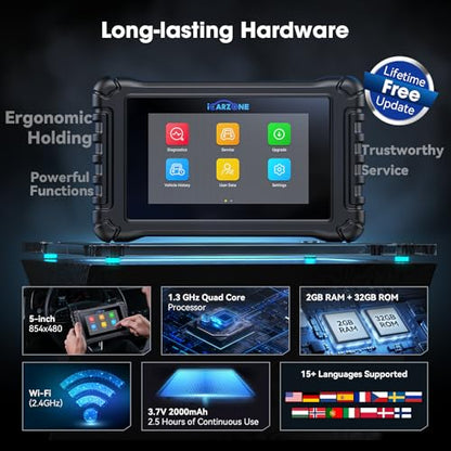 4 Systems OBD2 Scanner UR600 ABS SRS Engine Transmission Car Code Reader with 50 Services Bidirectional Test of 4 Systems Battery Test ECU Coding Diagnostic Scan Tools Lifetime Free Upgrade