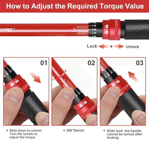 ATsafepro 3/8-Inch Drive Click Torque Wrench,Dual-Direction Adjustable,72-Tooth Dual Range Scales-5-50Ft-Lb/6.8-68Nm,Quick Release Ratchets - style: 3/8" Torque Wrench Set
