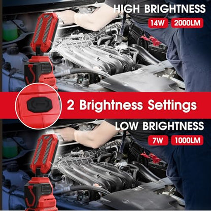 CRAFTSMAN V20 6500K LED Rechargeable Work Light, 2000LM &1000LM 2 Brightness Settings, Hook and Clamp for Multiple Mounting Options, Cordless, Battery Not Included