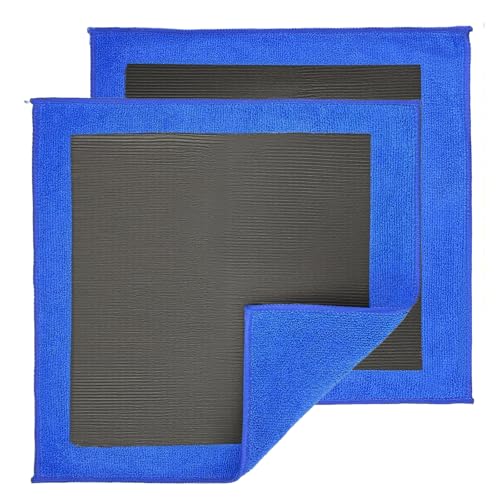 2 Pack Clay Towel Auto Detailing 12 x 12 Inch Fine Grade Clay Bar Towel for Car Detailing Microfiber Car Cloth Cleaner for Cleaning & Release of Paint Contaminants, Blue - color: Blue