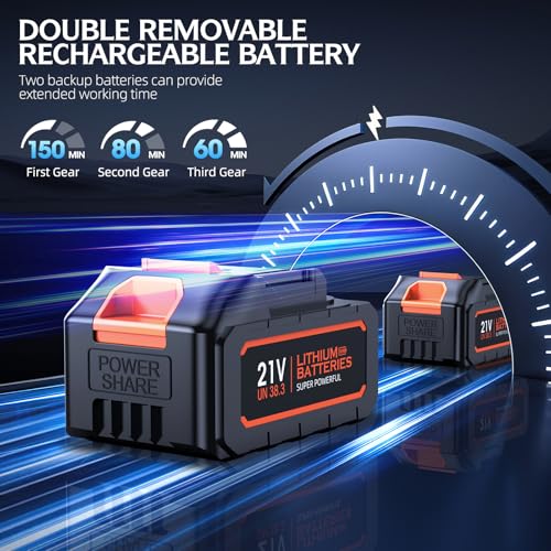 Handheld Cordless Vacuum Cleaner - 50000Pa High-Power Brushless Motor, Rechargeable Car Vacuum with 2 Batteries & Charger, 6-in-1 Portable Vacuum Cleaners for Home, Pet Hair, Keyboard, Black