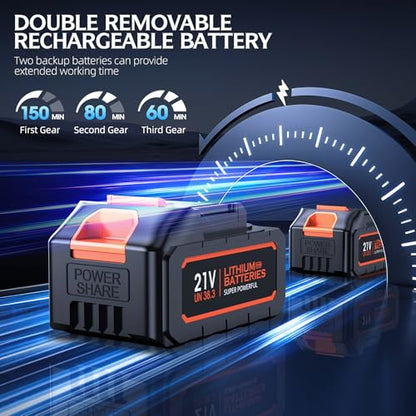 Handheld Cordless Vacuum Cleaner - 50000Pa High-Power Brushless Motor, Rechargeable Car Vacuum with 2 Batteries & Charger, 6-in-1 Portable Vacuum Cleaners for Home, Pet Hair, Keyboard, Black