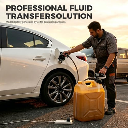 Cordless Fuel Transfer Pump 4.5 GPM | Compatible with Milwaukee M18 & DeWalt 20V Batteries, w/ Universal Adjustable Drum Adapter For Automotive & Heavy Equipment
