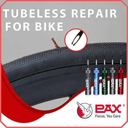 PAX 12 Pcs Tubeless Bike Tire Repair Kit, Includes Storage Canister, Plugger Tool, 10 Pcs Tire Plug Strips, Fast Flat Puncture Fix for MTB, Gravel and Road Bicycle Tires - Silver Gray - color: Silver Gray