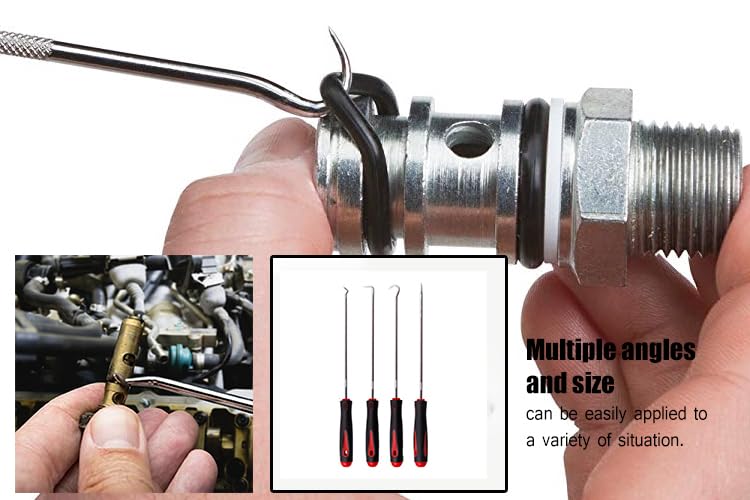 (Lengthened Type) 4-Piece Set, Oil Seal Hook, Pull Out The Hook, Oil Seal Screwdriver， Pull Out The and Remove， for Automotive, Electronics, Daily Home Repair Tools, Storage Trays.