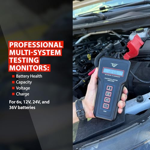 Professional Battery Tester for 6V 12V 24V 36V Systems – Digital Load Tester for Car Automotive Alternator & Starter Analyzer with Bluetooth Printer – B500 by Tech Professional Service Tools - style: B500