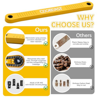 coobeast Offset Extension Wrench Impact Ready Socket Wrench Extender Tool with Versatile 1/4", 3/8", and 1/2" Square Drive Adapters, Universal Extensions Wrench for Small Place, Yellow - color: Yellow, size: 13.4 inch