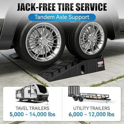 16,000 lbs Stackable Car Ramps, 50% Space-Saving Nestable Car Lift Ramp for Oil Change, Heavy Duty Vehicle Service Tire Lifts for Garage, 2-Pack
