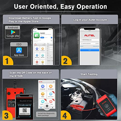 Autel MaxiBAS BT506 12V Battery Tester, 100-2000 CCA Digital Auto Battery Load Tester, Automotive Alternator Charging/Cranking System Analyzer for Car Truck Motorcycle ATV SUV Boat Yacht