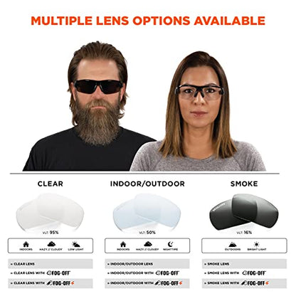 Ergodyne Skullerz DAGR Anti Scratch Safety Glasses, Anti-Fog, ANSI z87.1 - color: Smoke Lens