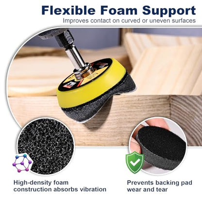 367 PCS 2 Inch Wet Dry Sanding Discs 60-10000 Grit Hook and Loop Sandpaper | Drill Sanding Attachment Sanding Polishing Kit Headlight Restoration Kit for Auto Metal Glass Resin Wood Jewelry - color: 2 Inch Sanding Discs