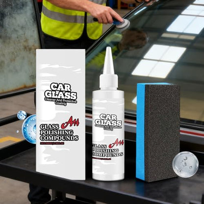 Glass Polishing Compound 100ml Cleaning Agent | Windshield Glass Stain Remover for Car Paint Auto Detailing Window Remove Water Spots Restore Clarity