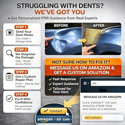 Dent Puller Kit for Car for Auto Body Dent Repair Door Dings and Creases | Adjustable PDR Tools,Paintless Repair Dent Kit,DIY Body Repair,Door Dings,Easy to Use for Both Beginners and Professionals