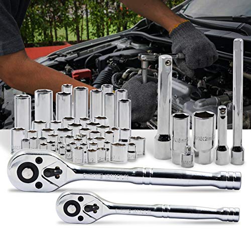 Prostormer 240-Piece Mechanics Tool Set, Socket and Wrench Kit | SAE and Metric Sizes, 3/8 & 1/2-Inch Drive Ratchet, General for Automotive Car and Home Repair