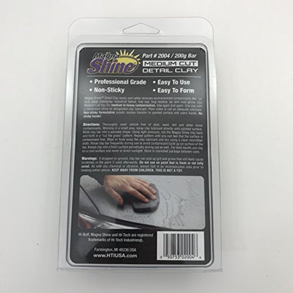 HI-TECH Clay Bar Kit Includes (2) Clay Bars: Light and Medium Cut, Clay Bar Lube, and Microfiber Towel