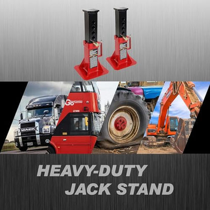 Torin 12 Ton Heavy Duty Pin Style Adjustable Height Automotive Jack Stands, Red, 1 Pair - size: 12 Ton, style: Normal
