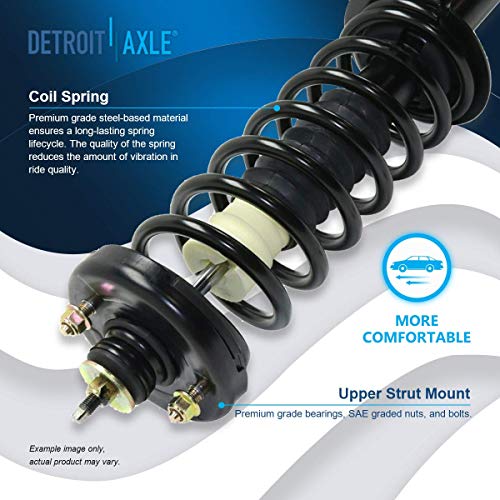 Detroit Axle - Rear Struts for 2008-2012 Honda Accord Complete 2 with Coil Spring 2009-11 Replacement Suspension Quick Install Ready Shocks Assembly - size: 172563 x2/PAIR