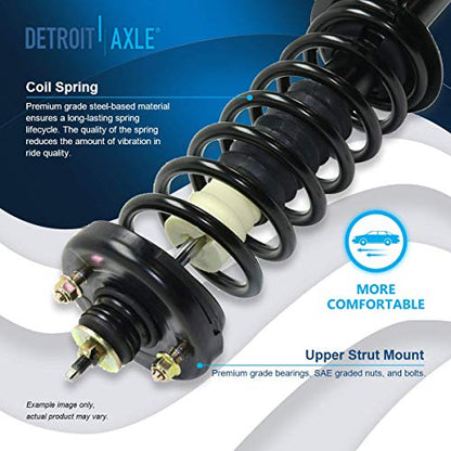 Detroit Axle - Rear Struts for 2008-2012 Honda Accord Complete 2 with Coil Spring 2009-11 Replacement Suspension Quick Install Ready Shocks Assembly - size: 172563 x2/PAIR