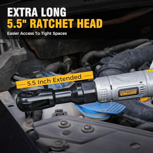 12V Ratchet Wrench + Cordless Brushless Impact Wrench, 1475 ft-lbs (2000N.m)