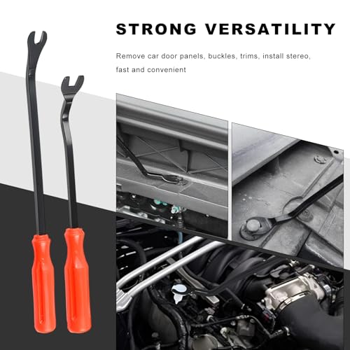 3PCS Car Clip Removal Tool, Auto Trim Upholstery Pry Tool Kit Fastener Rivet Remover with Storage Bag, Door Panel Clip Pliers Set Dashboard Repair Tools for Sedan Truck SUV (Red) - color: Red