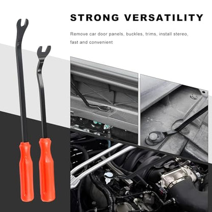 3PCS Car Clip Removal Tool, Auto Trim Upholstery Pry Tool Kit Fastener Rivet Remover with Storage Bag, Door Panel Clip Pliers Set Dashboard Repair Tools for Sedan Truck SUV (Red) - color: Red