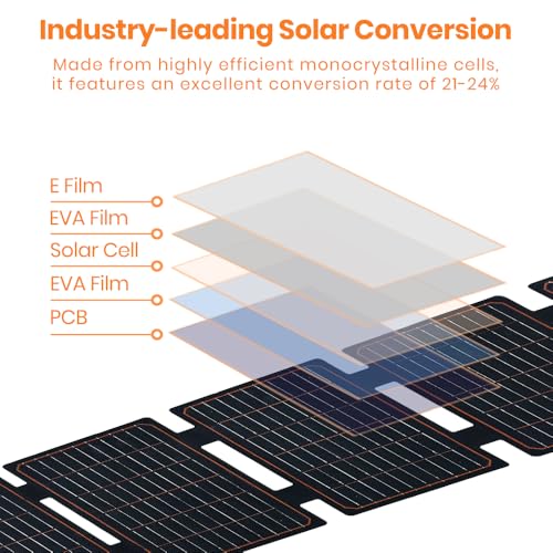 FlexSolar 2PCS 60W Portable Solar Panels Chargers with PD3.0 USB-C,QC3.0 USB-A and DC Outputs Foldable IP67 Waterproof Power Emergency Camping for Small Power Station Generator,Phones, Power Banks - color: S-60W*2