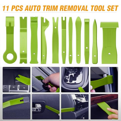 GOOACC 238Pcs Trim Removal Tool, Auto Push Pin Bumper Retainer Clip Set Fastener Terminal Remover Tool Adhesive Cable Clips Kit Car Panel Radio Removal Auto Clip Pliers, Green - color: 120Pcs Clips + 118 Remover Green