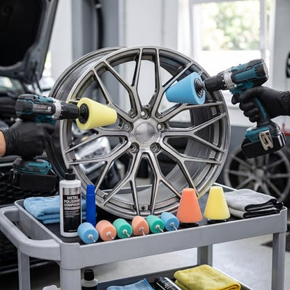 Polishing Cone Car 9 Piece Polishing Cone Sponge Set Sponge Pads 9Pcs Tool Wheels Automobile Care for Pom Buffing Kits