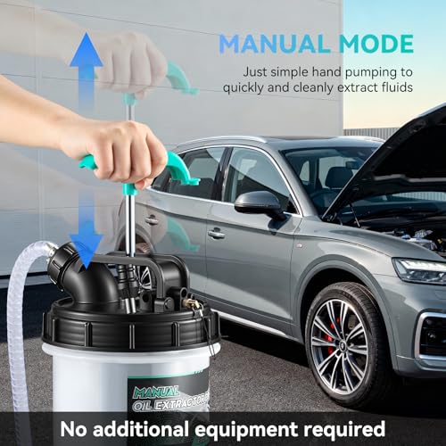 Poafamx Oil Extractor Pump Manual, 7.5L/2 Gallon Fluid Extractor Pump | with Extended Storage Units and 5 Tubes, Vacuum Oil Change Pump for Automotive, Truck, Boats Engine Oil Change - size: 7.5L