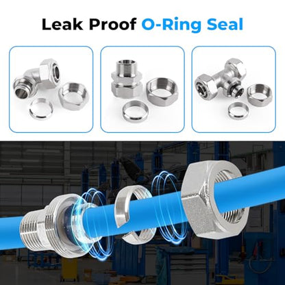 Shop Air line kit 3/4"×100'&200'&300' HDPE-Aluminum-HDPE Air Tubing Compressed Air Line Kit for Air Compressor Accessories Leak Proof&Easy to Install Compressed Air Piping System for Garage - size: 3/4"×100FT