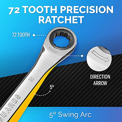 Ratcheting Wrench - Slim Profile - Ratchet Wrench, 21 mm Wrench Set - size: 21 mm