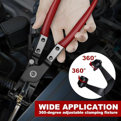 WISEUP Hose Clamp Pliers Heavy Duty Hose Remover Tool for Removal and Installation of Spring Hose Clamps,for Automotive Fuel, Oil, Coolant, Radiator