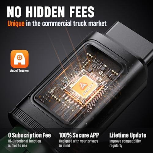 ANCEL HD100 Heavy Duty Truck Scanner with DPF Regen for Cummins & CAT Engines, Bluetooth Diesel Diagnostic Tool with All-System Scan, HDOBD & OBD2 Code Reader for Semi Trucks, Lifetime Free Updates - style: HD100