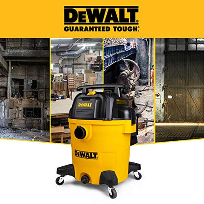DEWALT 12 Gallon Poly Wet/Dry Vac, 5.5 HP Shop Vacuum Wet Vacuum Cleaner for Workshop, Jobsite, Commericial Area, Large Pick-Up Capacity, Yellow,DXV12P - size: 12 gallon