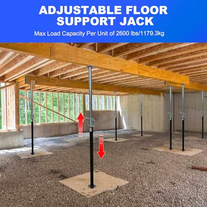 2 Pack House Floor Jack,Adjustable Support Beam Basement Jack, 55"-94" Height Range, 2300 lbs Load Capacity, Jack Post Pole, Fit for Wood-Framed Basement and Crawl Space Basement Support