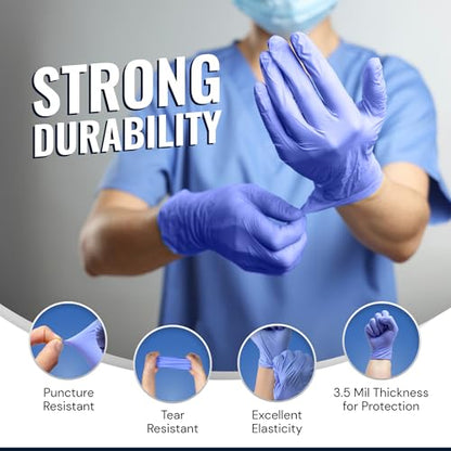 Reli. Nitrile Gloves, Medium | Disposable Gloves (1000 Pack, Bulk) | Powder Free, Latex Free, Food Safe | Single-Use | Premium Nitrile Rubber for Cleaning, Automotive, Salon | Violet Blue/Iris Blue